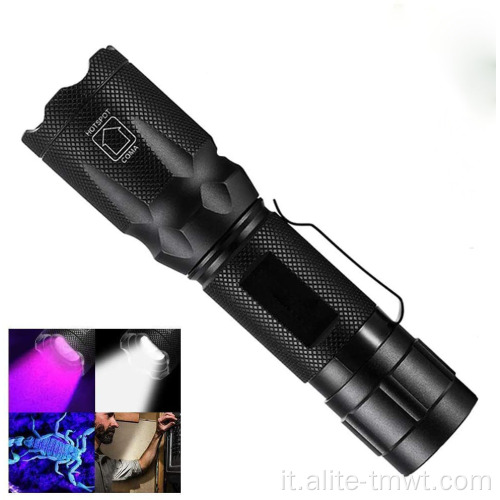 Flashlight tattico bianco da 2 in 1 UV